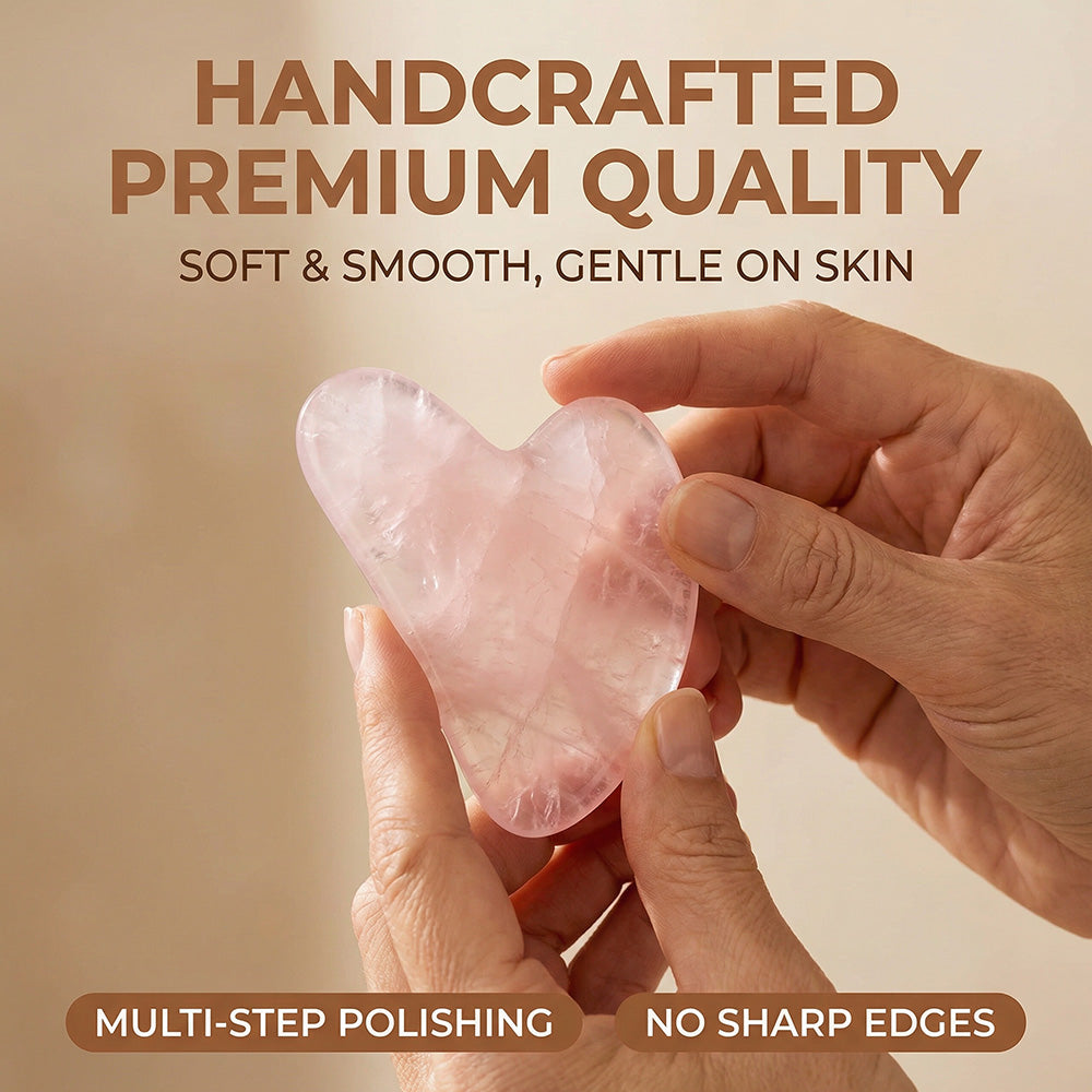🔥Köp 1 få 1 gratis💖Gua Sha-massager i naturkristall i hjärtform – Gua Sha-verktyg för hela kroppen, för ansikte, hals och kropp