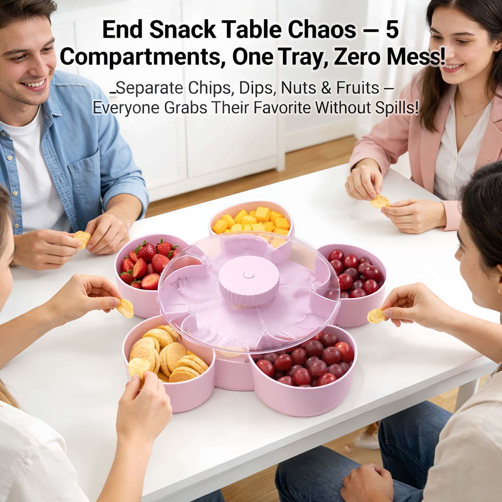 🍽️ Snackbricka med 5 fack som kan vrida