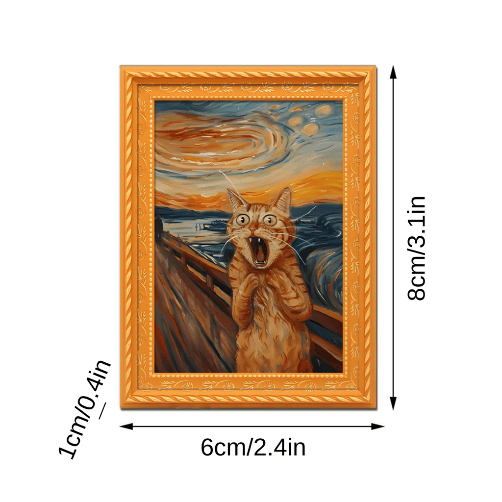 🌹 Söta kylskåpsmagneter med katter – Förtrollande kattdekorationer med ram för hemmet och kontoret 🐱✨