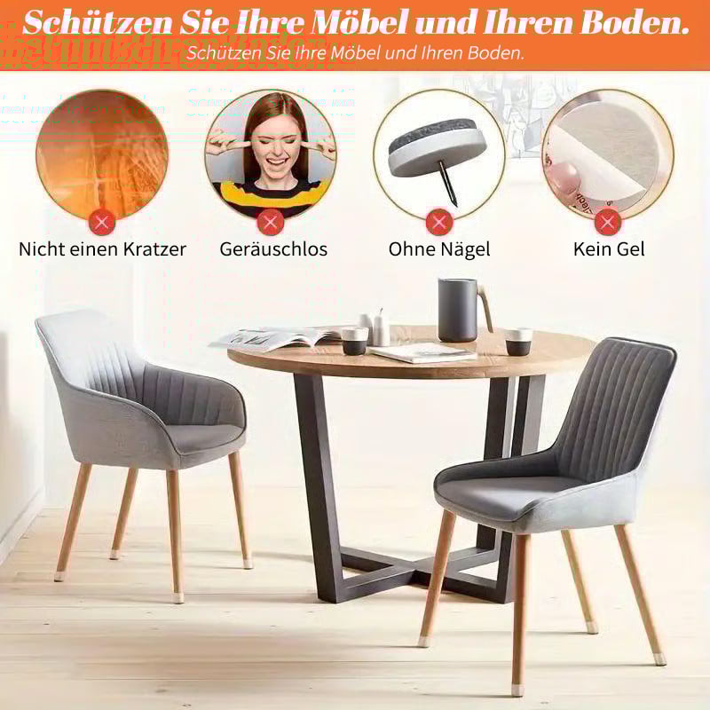 ✨Universella gummibenskydd för stolar – Lämpliga för alla stolsbensformer, reptåliga och slitstarka, den ultimata lösningen för att skydda dina golv.