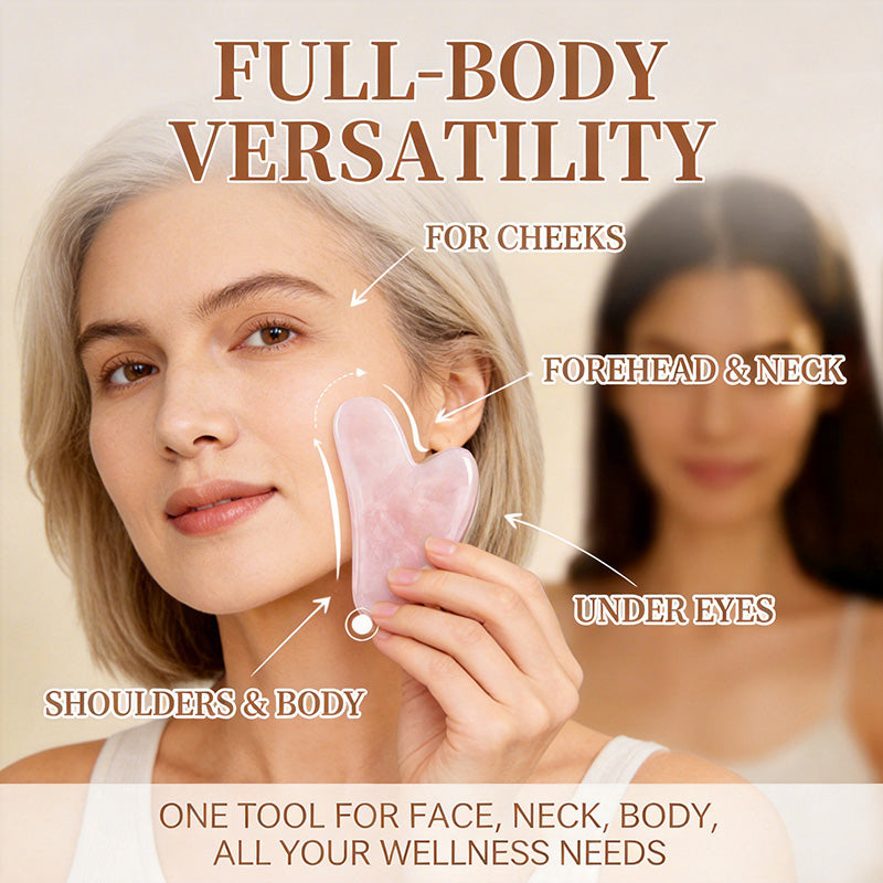 🔥Köp 1 få 1 gratis💖Gua Sha-massager i naturkristall i hjärtform – Gua Sha-verktyg för hela kroppen, för ansikte, hals och kropp