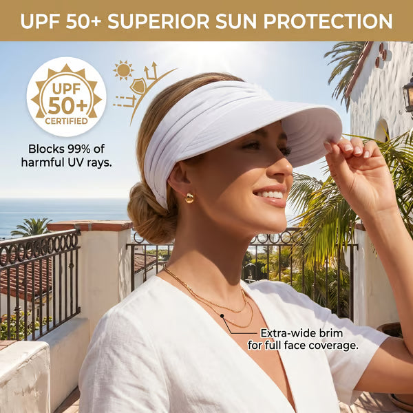 🔥Sista dagen – 50 % rabatt – Solskyddshatt för damer med UV-skydd UPF 50+