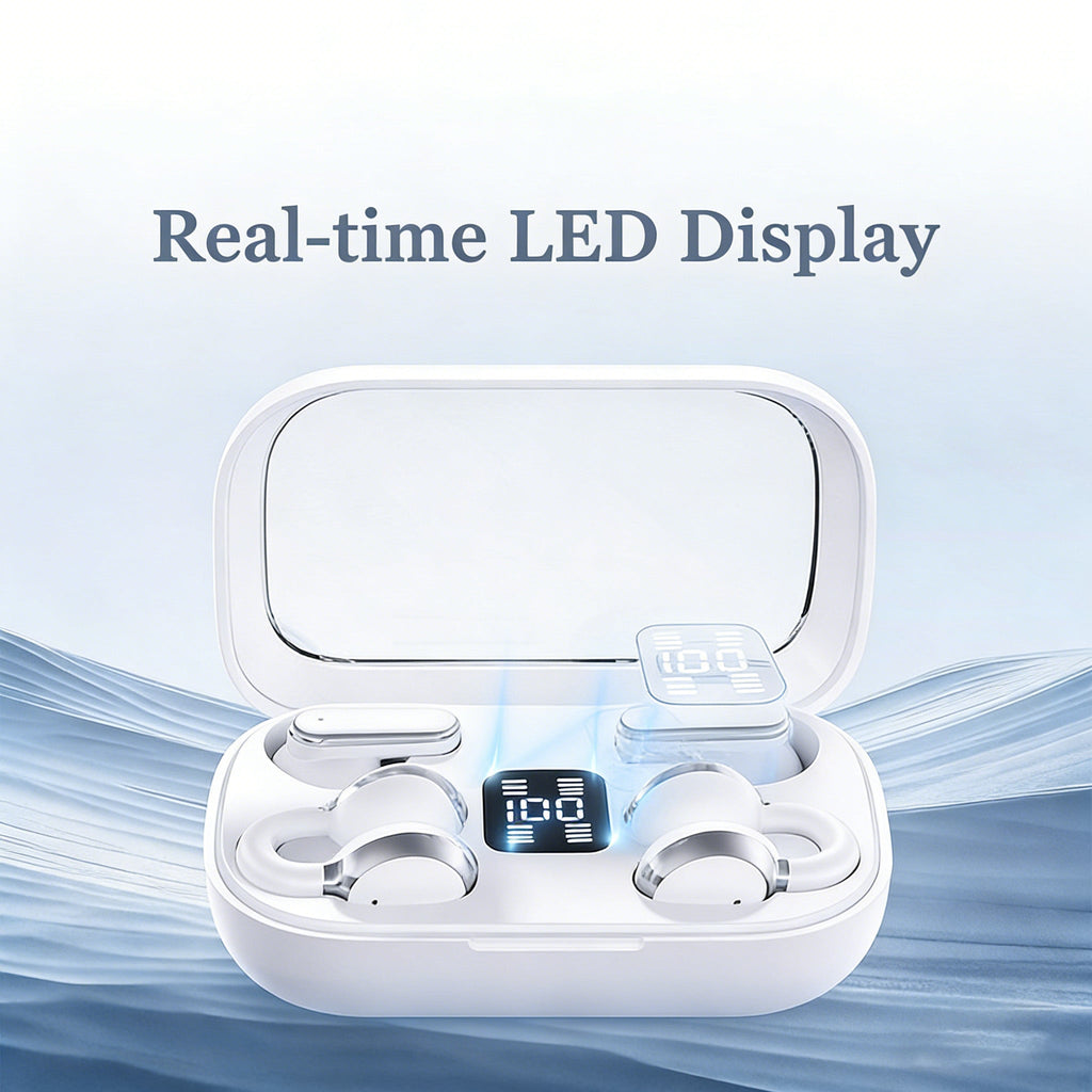 2-i-1 trådlösa Bluetooth-öronsnäckor med öronklämmor och öronproppar | 30 timmars speltid