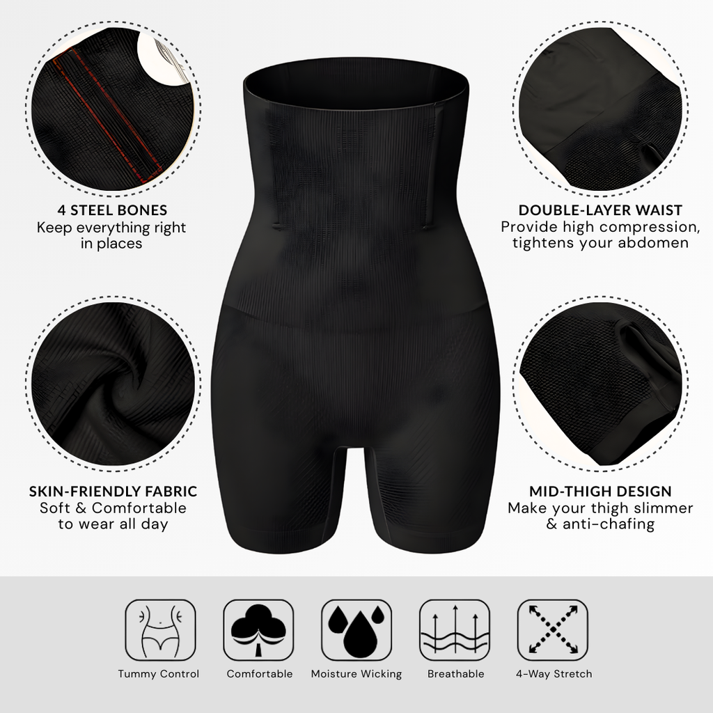 Shorts med hög midja och figurskapande effek