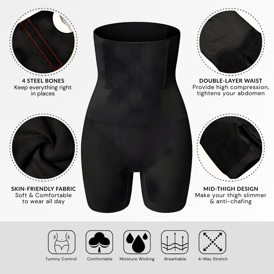Shorts med hög midja och figurskapande effek