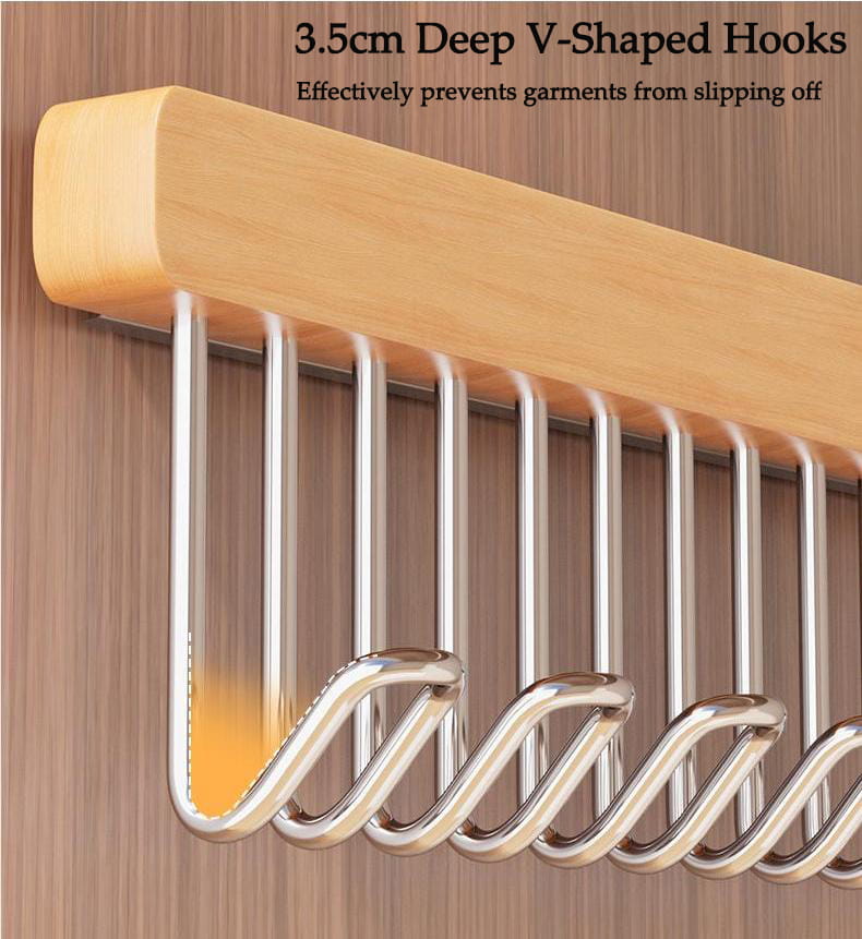 🌿Premium utdragbar klädhängare i trä