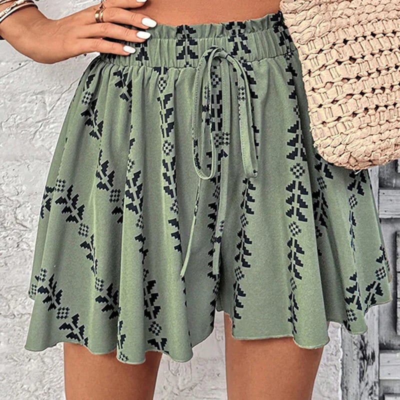 🔥💃 Högmidjade shorts för damer med bohemiskt mönster