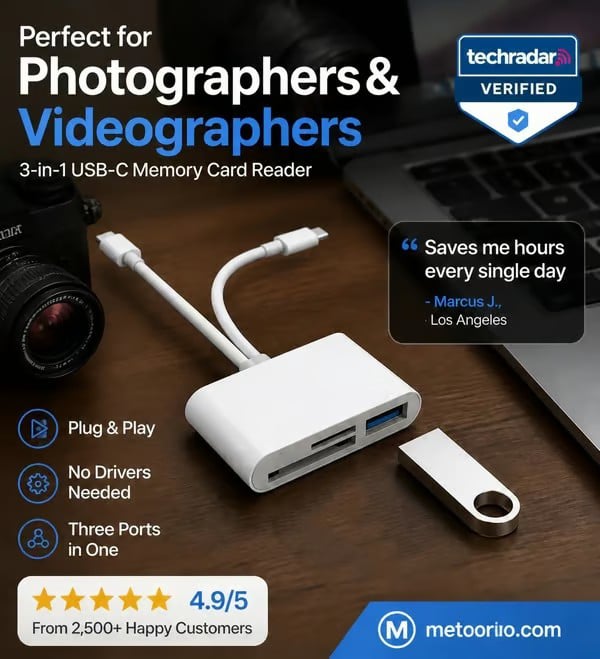 🏆Sista dagen – 50 % rabatt🔥3-i-1 USB-C-minneskortläsare