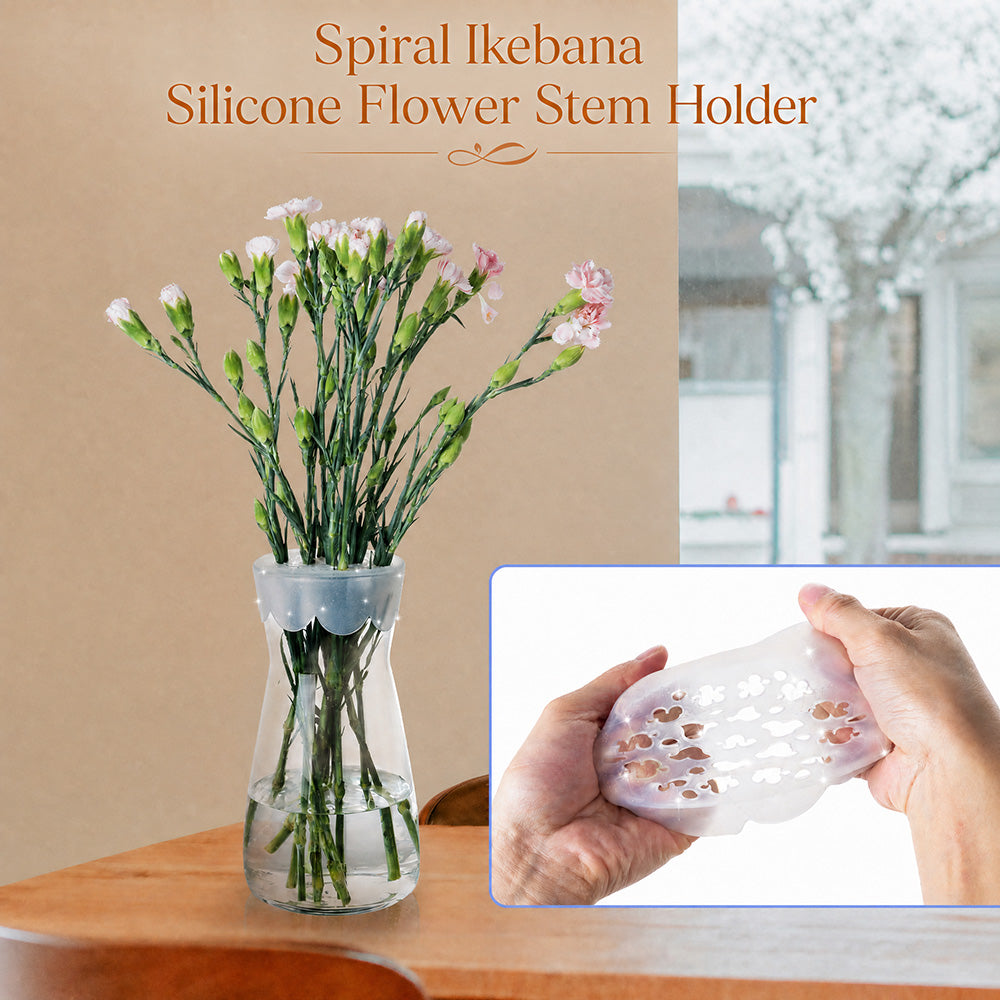 🌸Spiralformad blomstjälkhållare i silikon för ikebana