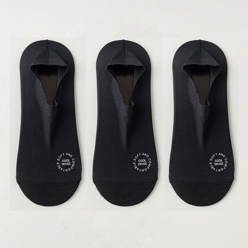 🔥 3-pack osynliga strumpor med grepp 🧦 – Andningsbar, lågskuren, halksäker och svettabsorberande design