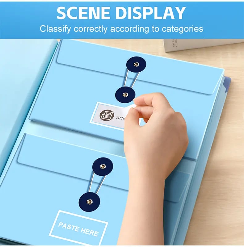 📂 Manila ficka dragspelsmapp - Pass, födelseattester och hem-/kontorsdokument