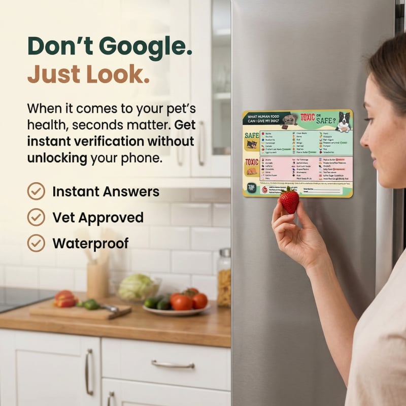 "Kan min hund/katt äta detta?" Magnet – Den ultimata snabbguiden för husdjursägare! Kylskåpsmagnet för djur
