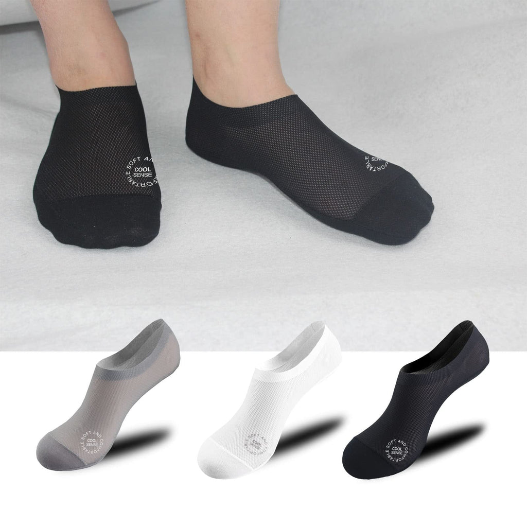 🔥 3-pack osynliga strumpor med grepp 🧦 – Andningsbar, lågskuren, halksäker och svettabsorberande design