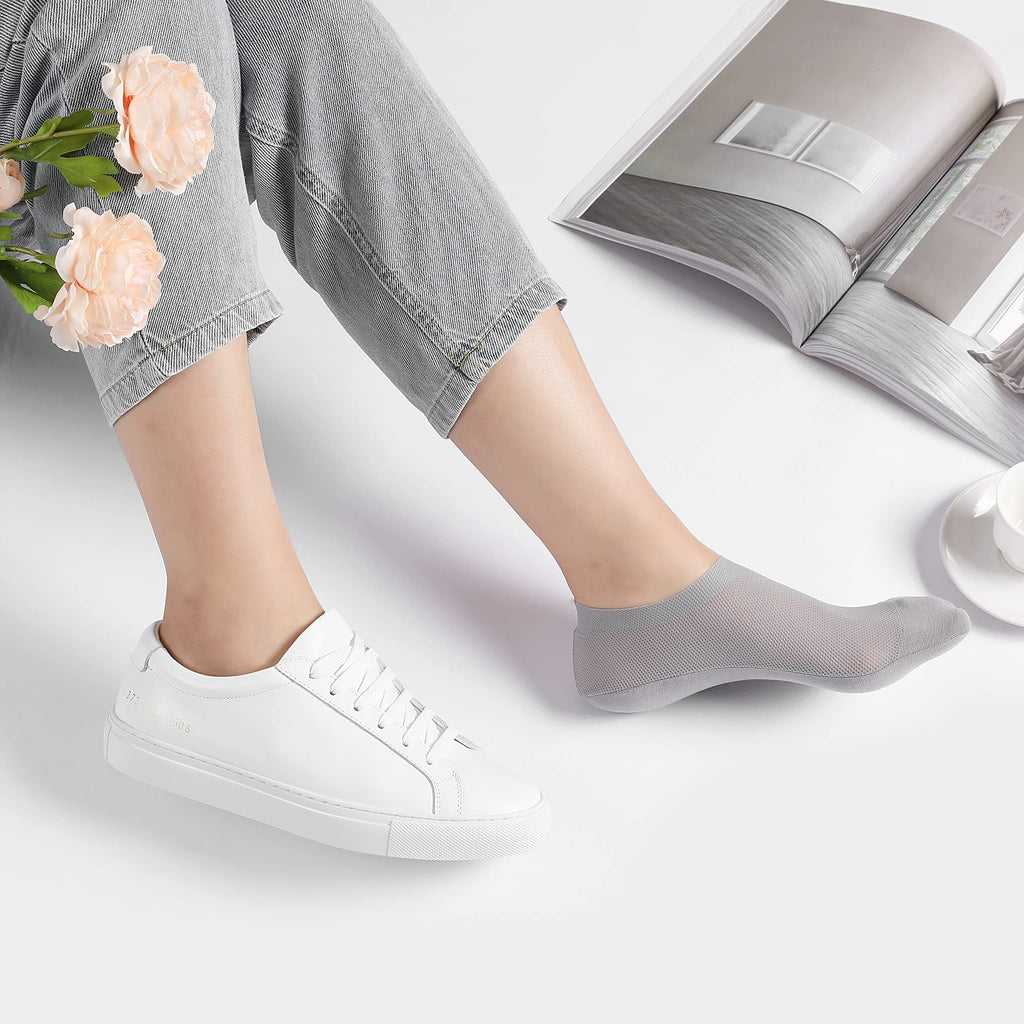 🔥 3-pack osynliga strumpor med grepp 🧦 – Andningsbar, lågskuren, halksäker och svettabsorberande design