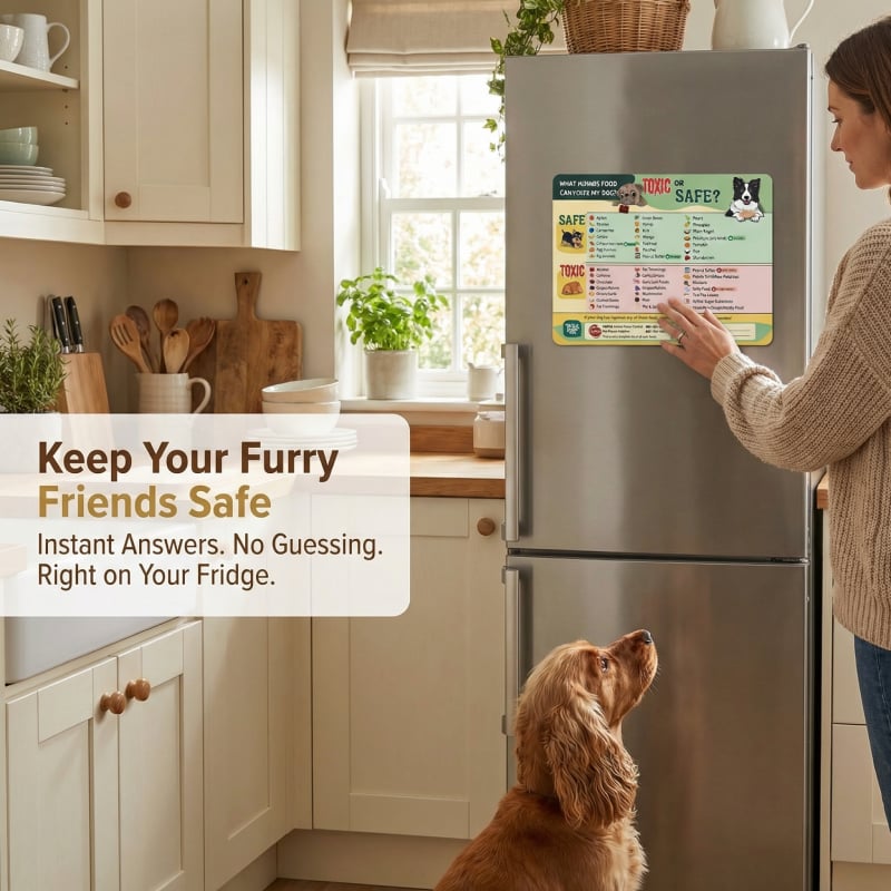 "Kan min hund/katt äta detta?" Magnet – Den ultimata snabbguiden för husdjursägare! Kylskåpsmagnet för djur