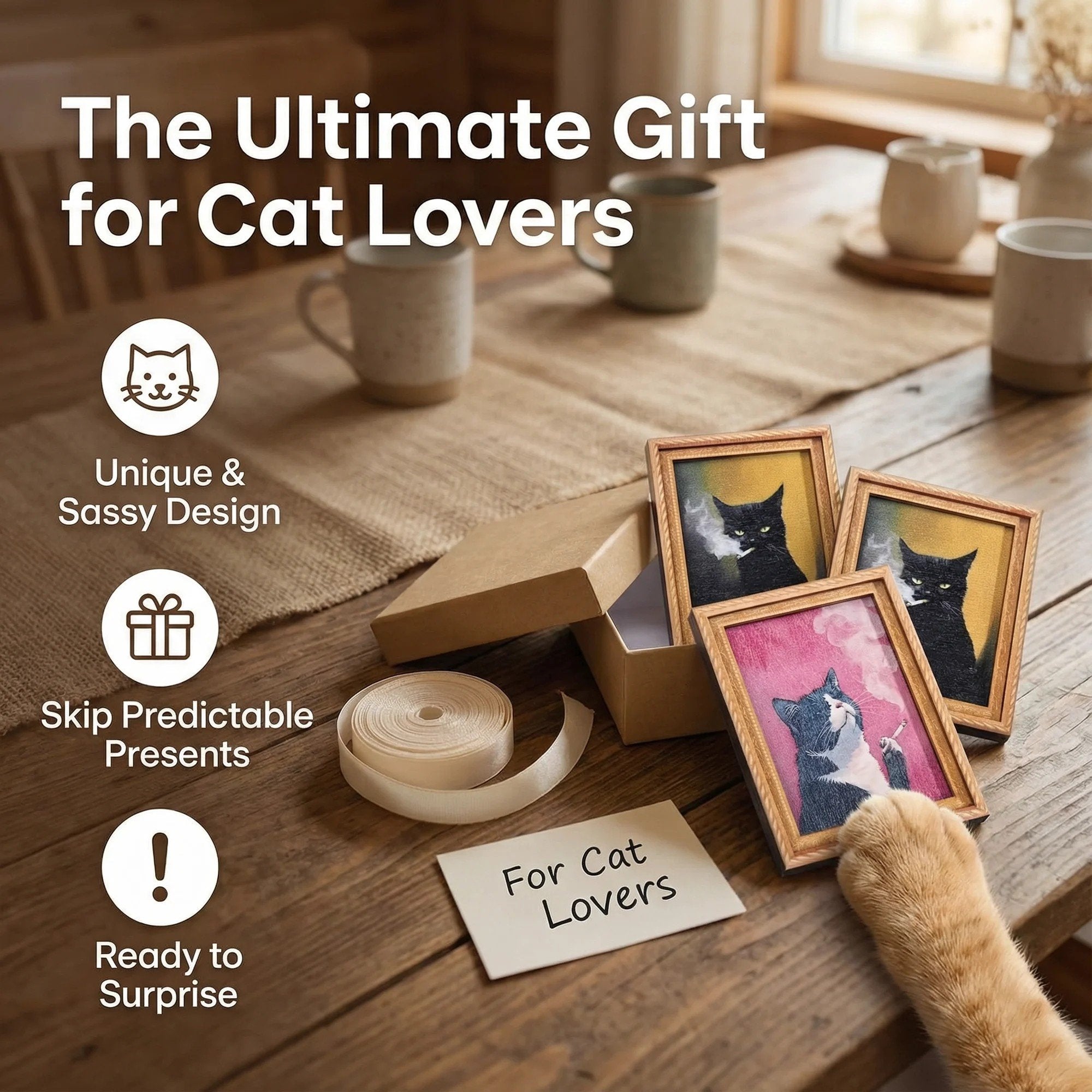 🌹 Söta kylskåpsmagneter med katter – Förtrollande kattdekorationer med ram för hemmet och kontoret 🐱✨