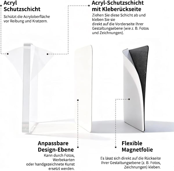 🎞✂10-pack med 5 x 5 cm stora, genomskinliga akrylmagneter för kylskåpet att göra själv, med självhäftande baksida – fyrkantiga magnetiska fotoramar med en imponerande 3D-effekt 💕