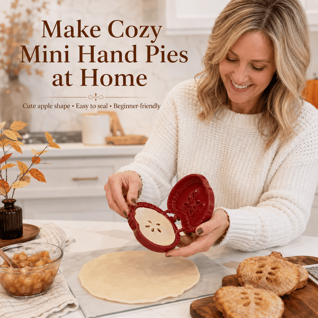 🥧 Nybörjarvänlig, återanvändbar miniform för handpajer | 6 roliga formar för enkel fyllning, formning och tillslutning av hembakade pajer och bakverk🍎✨