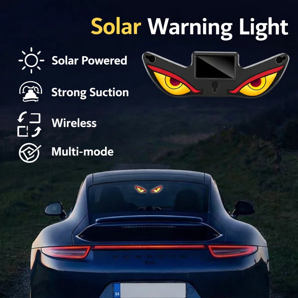 Solar Demon Eye LED-fönsterlampa för bil