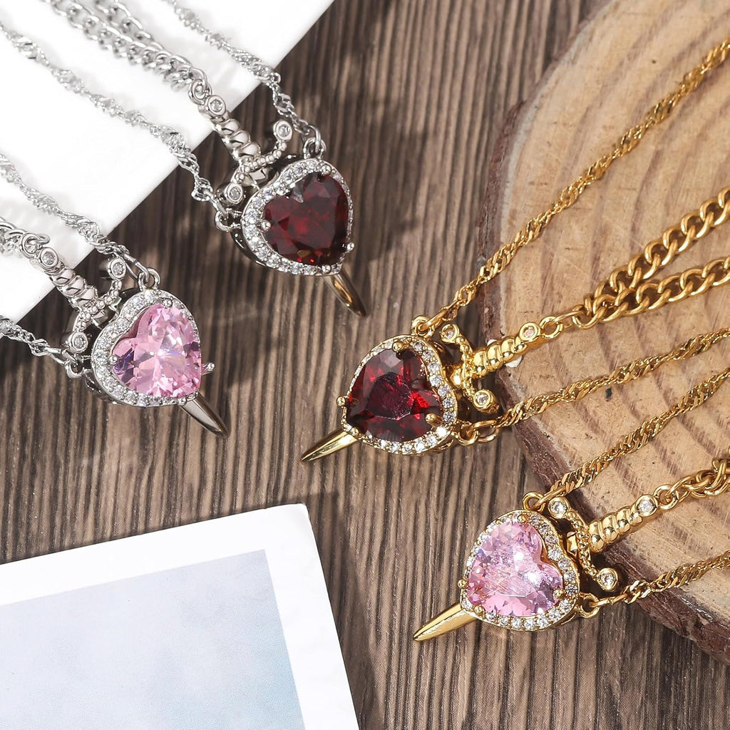 ❤️🗡️Svärd och hjärta matchande halsband