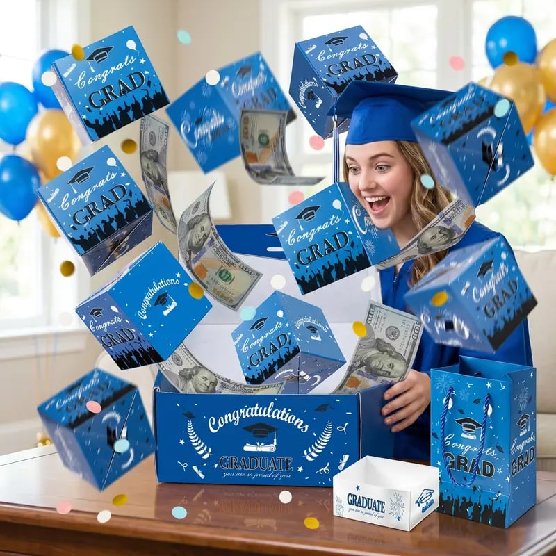 🎓🎁Överraskningspresentlåda till examen 2026 | Kreativ, hopfällbar lyxlåda✨