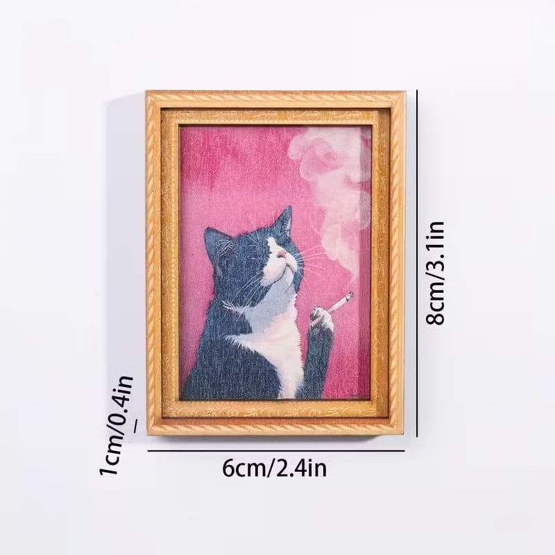 🌹 Söta kylskåpsmagneter med katter – Förtrollande kattdekorationer med ram för hemmet och kontoret 🐱✨