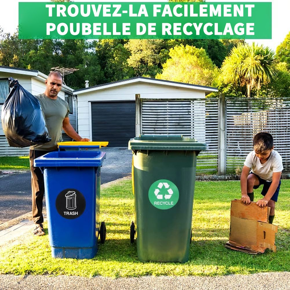 🌱Set med miljövänliga klistermärken för soptunnor (4 fantasifulla ansiktsuttryck: från ett hånfullt leende till ett löjligt uttryck