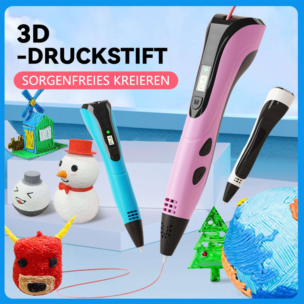 🏆NYTT 3D-skrivpenna-set för barn – perfekt som födelsedags- eller julklapp. Kreativt DIY-projekt med LCD-skärm och PLA-filamen