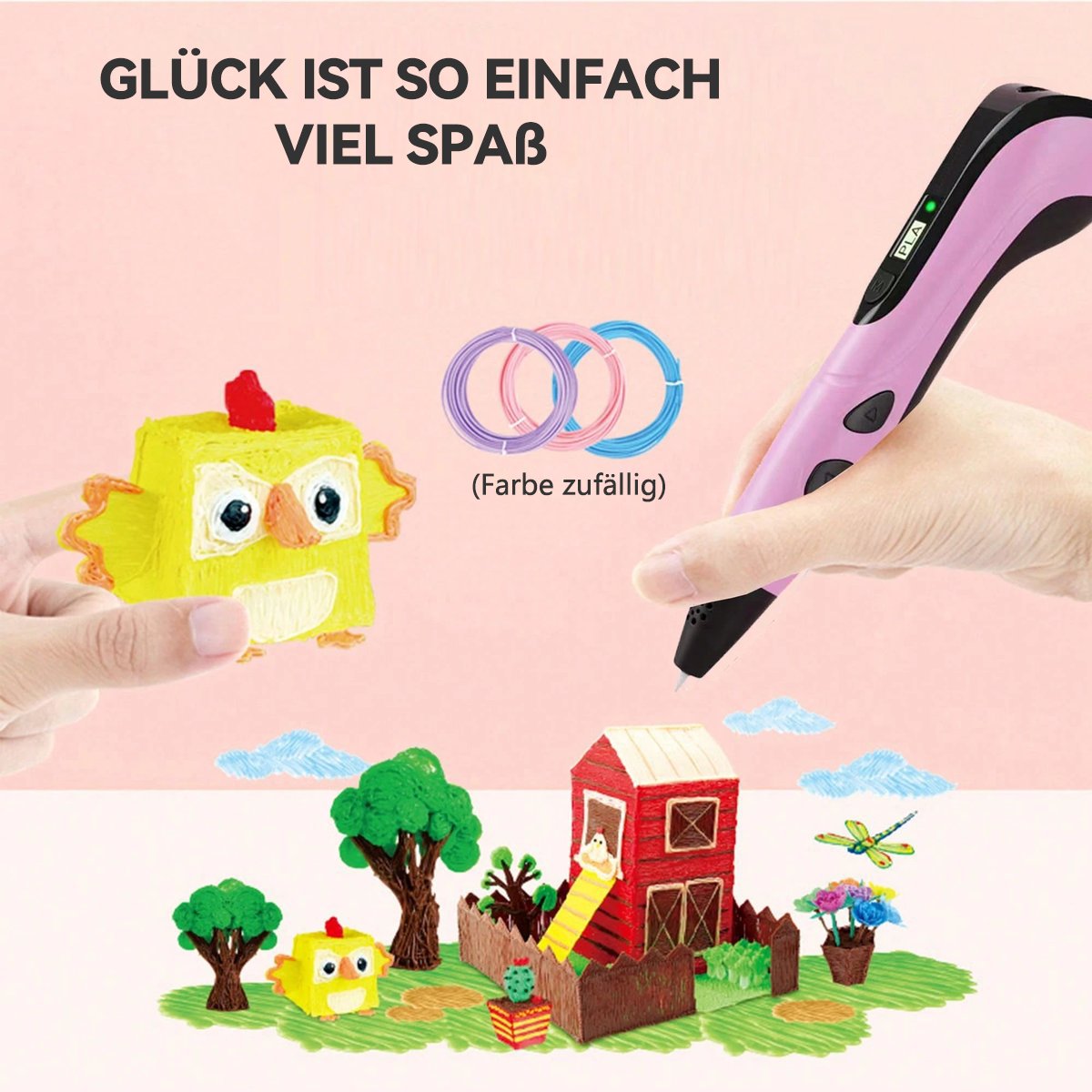 🏆NYTT 3D-skrivpenna-set för barn – perfekt som födelsedags- eller julklapp. Kreativt DIY-projekt med LCD-skärm och PLA-filamen