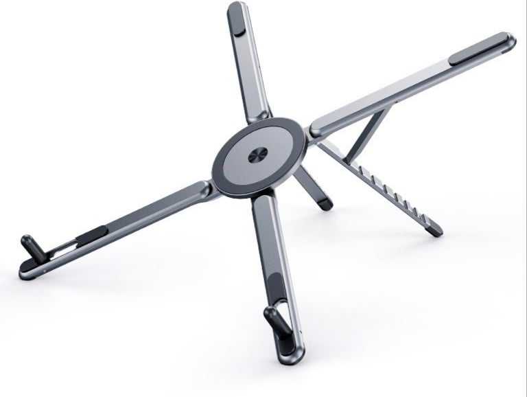 Viozon bärbart laptopstativ för skrivbord, hopfällbart och justerbart datorstativ med magnetisk telefonhållare, laptopstativ i aluminium för bärbara datorer på 10–16 tum och telefoner/surfplattor på 4–13 tum