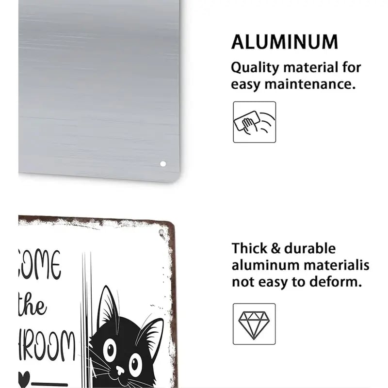 Vintage svartvit katt och höglandsboskap som väggkonst