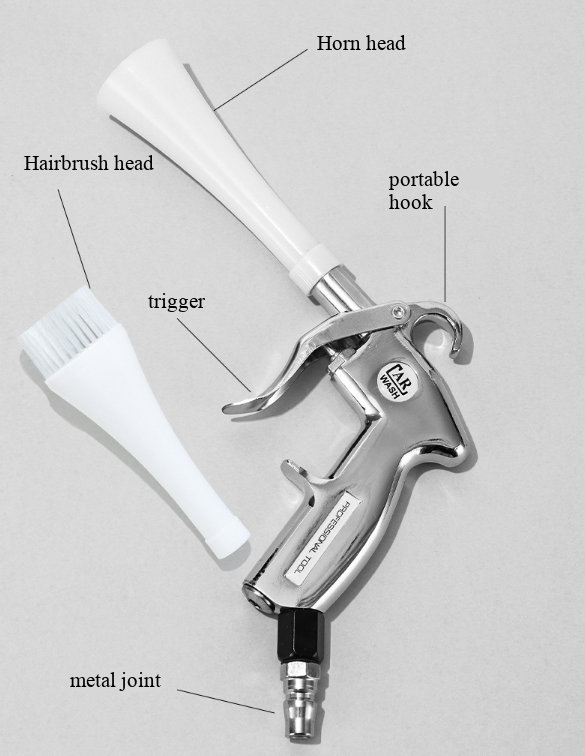 Tornado rengöringspistol – 2-i-1 luftblåsare med borste