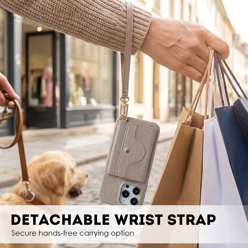 🔥Skyddande rosa mobilskal med spegel och handledsre