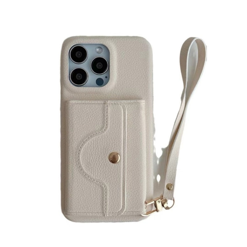 🔥Skyddande rosa mobilskal med spegel och handledsre