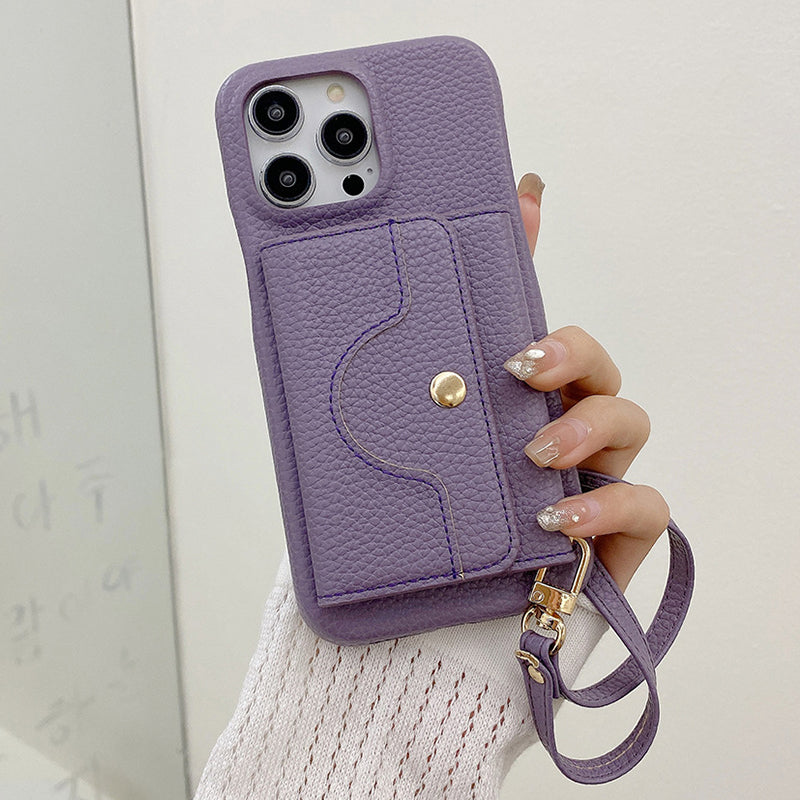 🔥Skyddande rosa mobilskal med spegel och handledsre