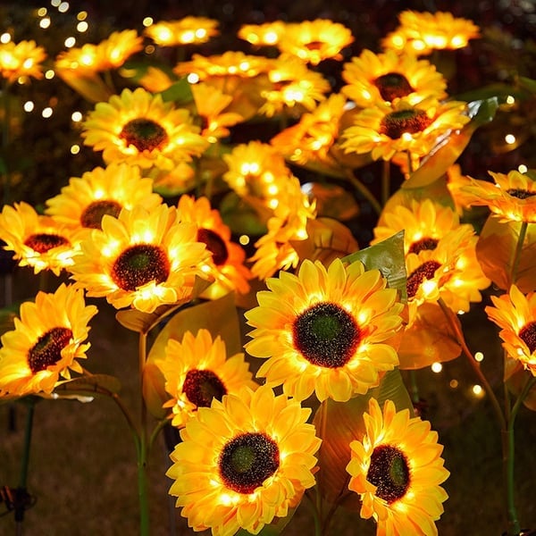 🌻☀️ Vattentäta solcellslampor – Realistiska kronblad, IP65 väderbeständiga och automatiskt lysande i 8–12 timmar ☀️🌻