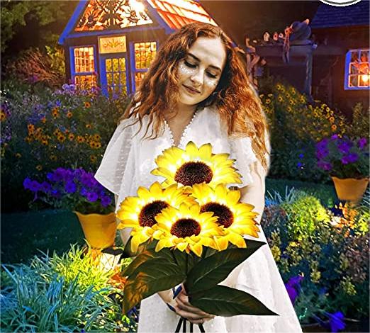 🌻☀️ Vattentäta solcellslampor – Realistiska kronblad, IP65 väderbeständiga och automatiskt lysande i 8–12 timmar ☀️🌻