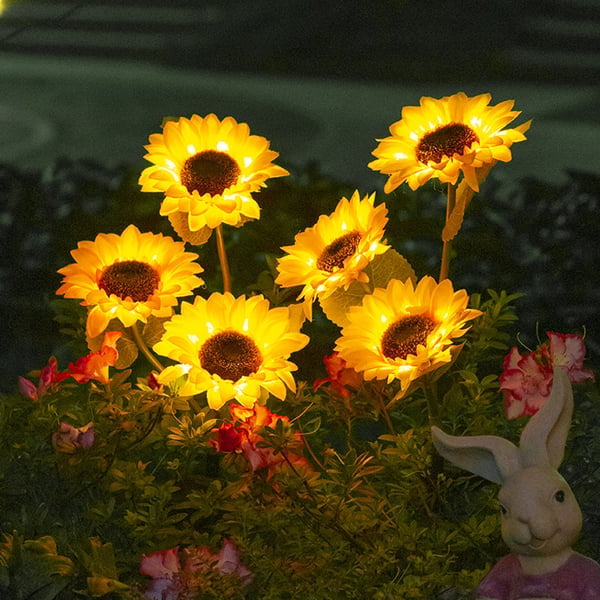 🌻☀️ Vattentäta solcellslampor – Realistiska kronblad, IP65 väderbeständiga och automatiskt lysande i 8–12 timmar ☀️🌻