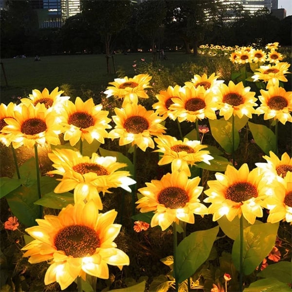 🌻☀️ Vattentäta solcellslampor – Realistiska kronblad, IP65 väderbeständiga och automatiskt lysande i 8–12 timmar ☀️🌻