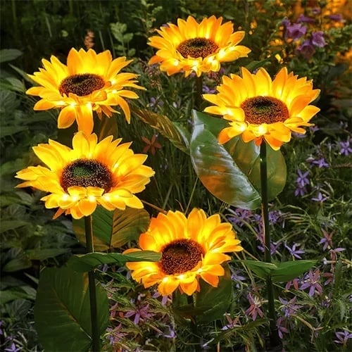 🌻☀️ Vattentäta solcellslampor – Realistiska kronblad, IP65 väderbeständiga och automatiskt lysande i 8–12 timmar ☀️🌻