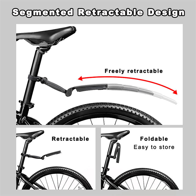 Set med infällbara och justerbara cykelskärmar