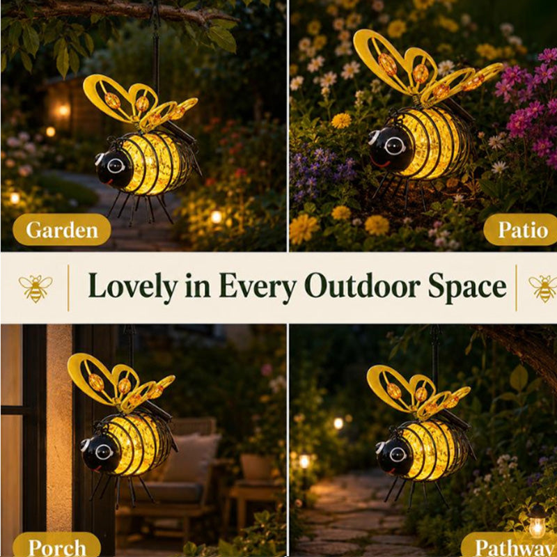 📢📢40 % RABATT !! ⏰🐝 Solcellsdriven hängande trädgårdslampa i form av en bi