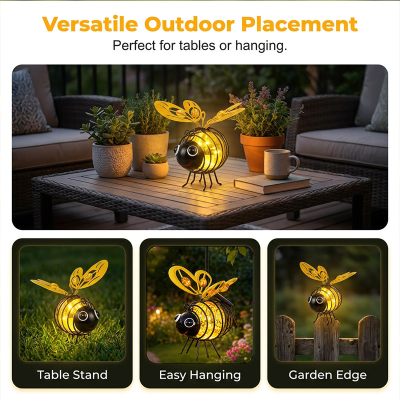 📢📢40 % RABATT !! ⏰🐝 Solcellsdriven hängande trädgårdslampa i form av en bi